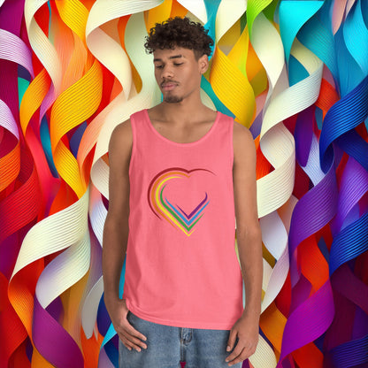 Rainbow Heart Unisex Tank Top