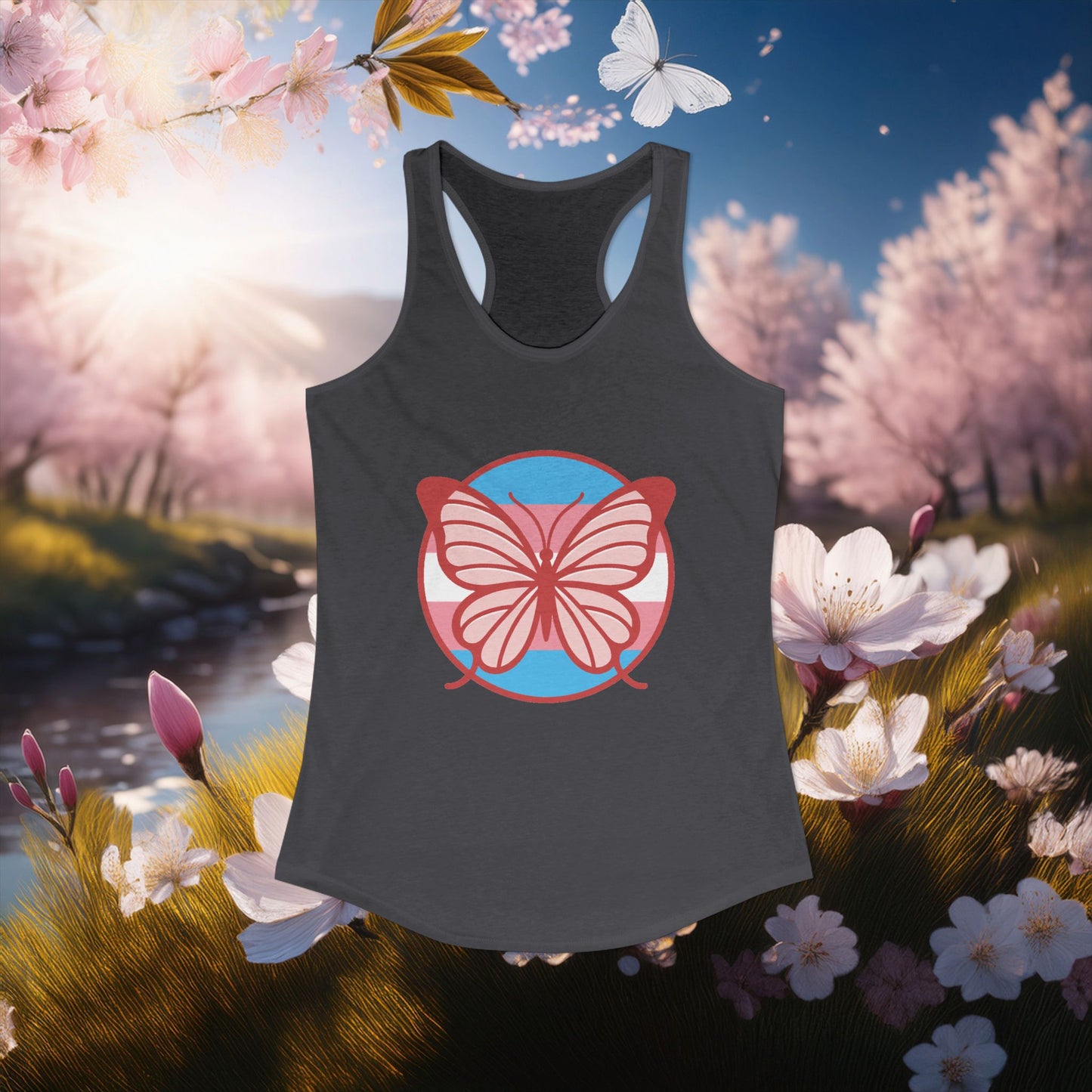 The T Elders Butterfly Graphic Racerback Tank Top