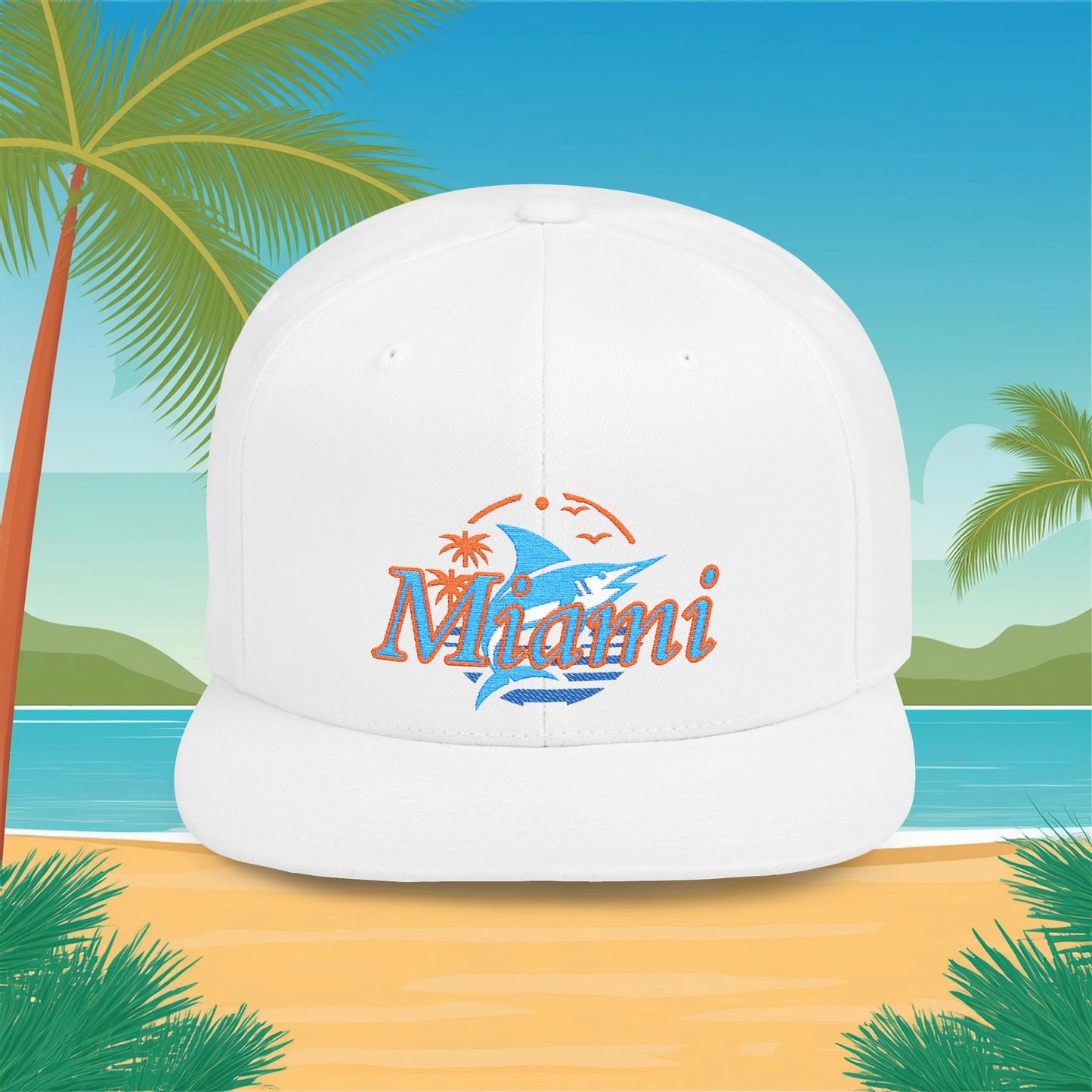Miami Baseball Logo Flat Bill Snapback