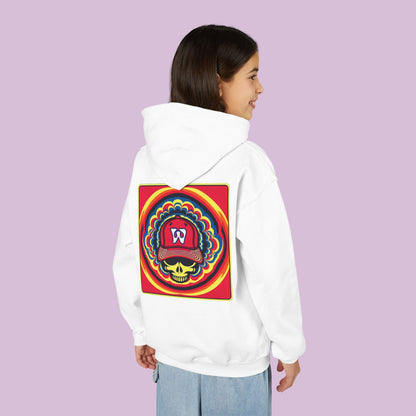 Psychedelic Funky W Skull Youth Hoodie