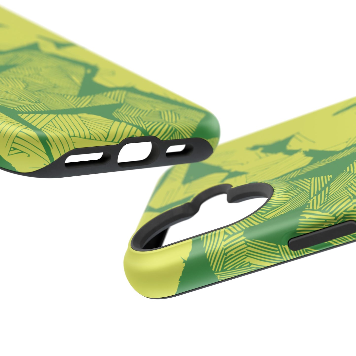 Electric Green and Gold Impact-Resistant Phone Case