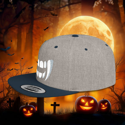 Vampire Teeth Flat Bill Snapback