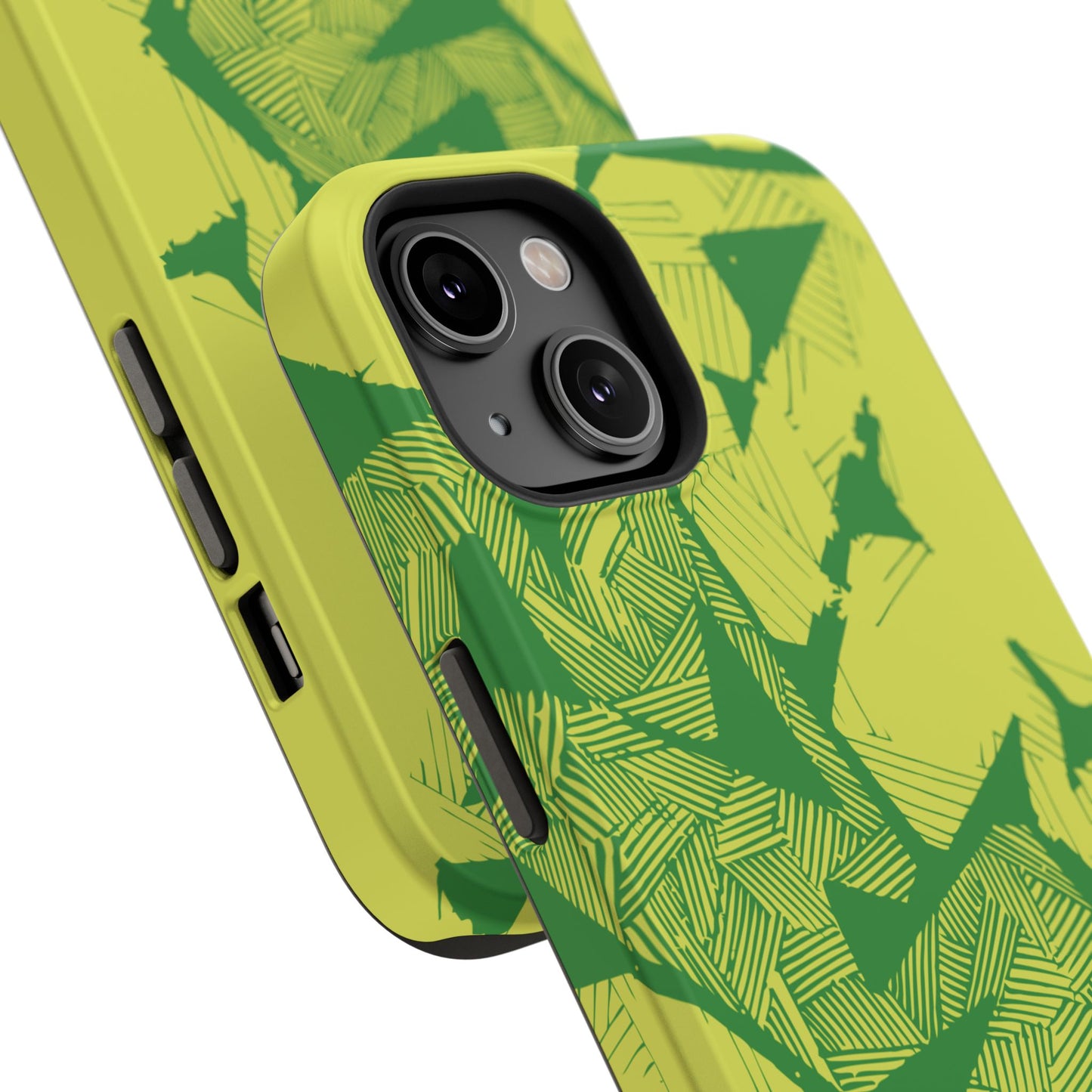 Electric Green and Gold Impact-Resistant Phone Case