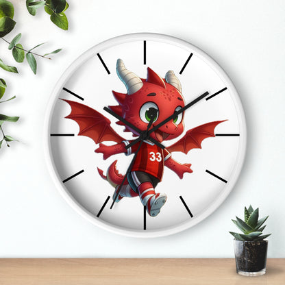 Mini Red Dragon Fan Wall Clock