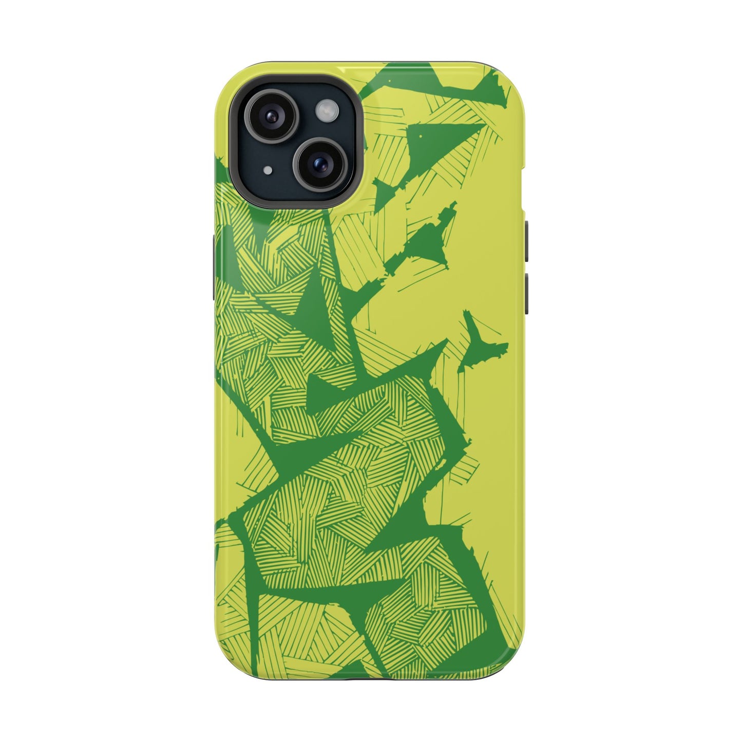 Electric Green and Gold Impact-Resistant Phone Case