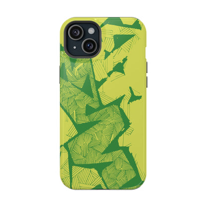 Electric Green and Gold Impact-Resistant Phone Case