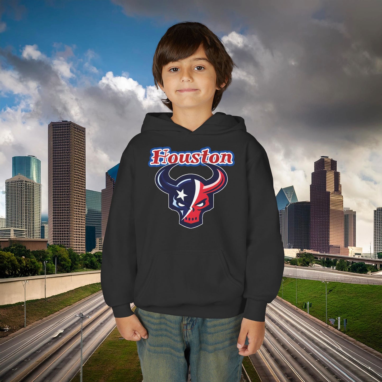 Houston Skull Youth Hoodie