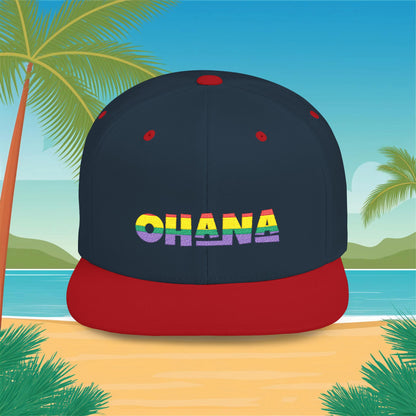 Rainbow Ohana Flat Bill Snapback