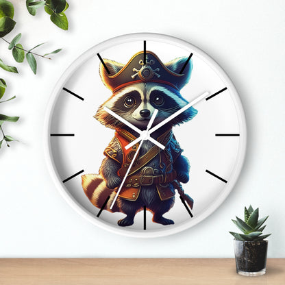 Raccoon Pirate Wall Clock