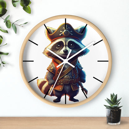 Raccoon Pirate Wall Clock