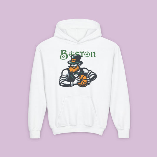 Boston Basketball Design Youth Hoodie