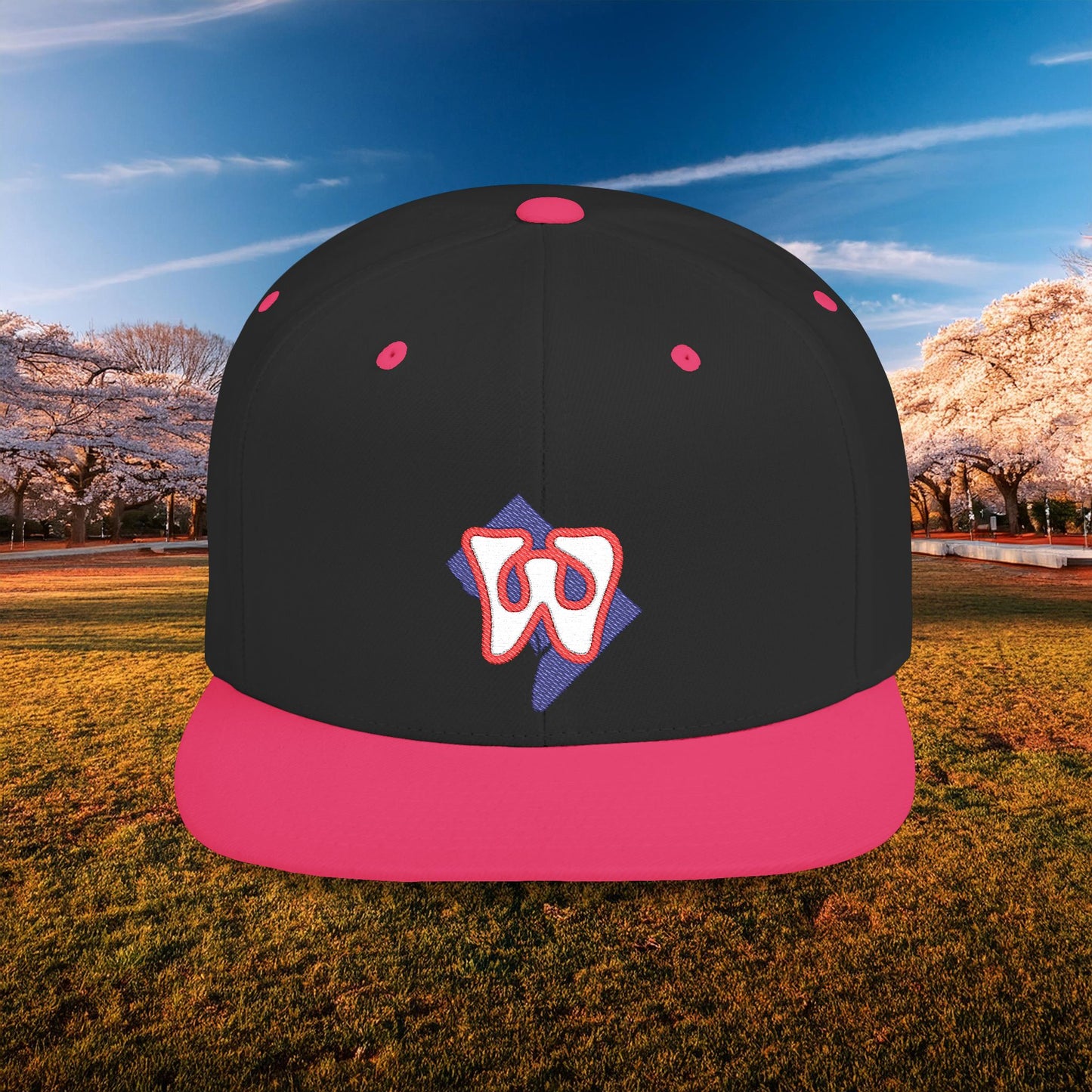 Washington Funky W Flat Bill Snapback - White