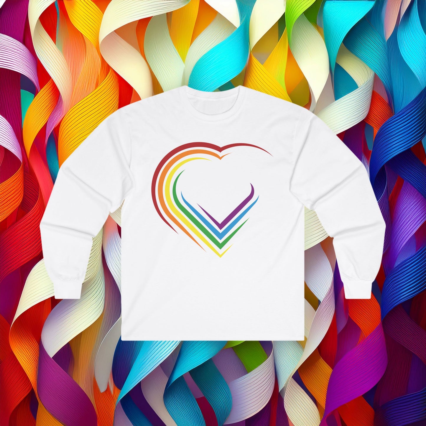 Rainbow Heart Long Sleeve Tee