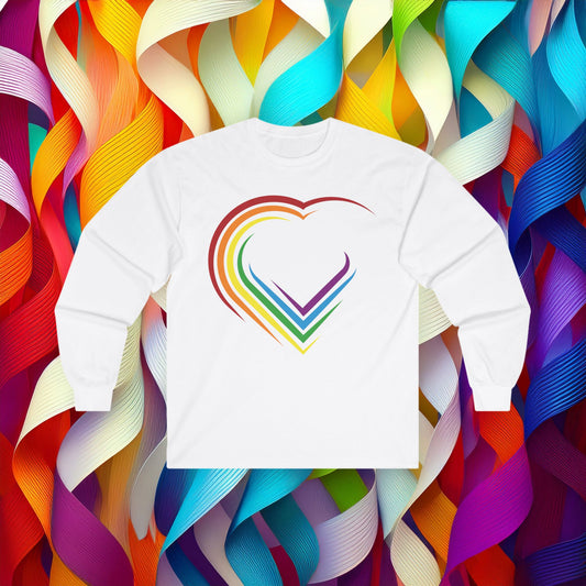 Rainbow Heart Long Sleeve Tee