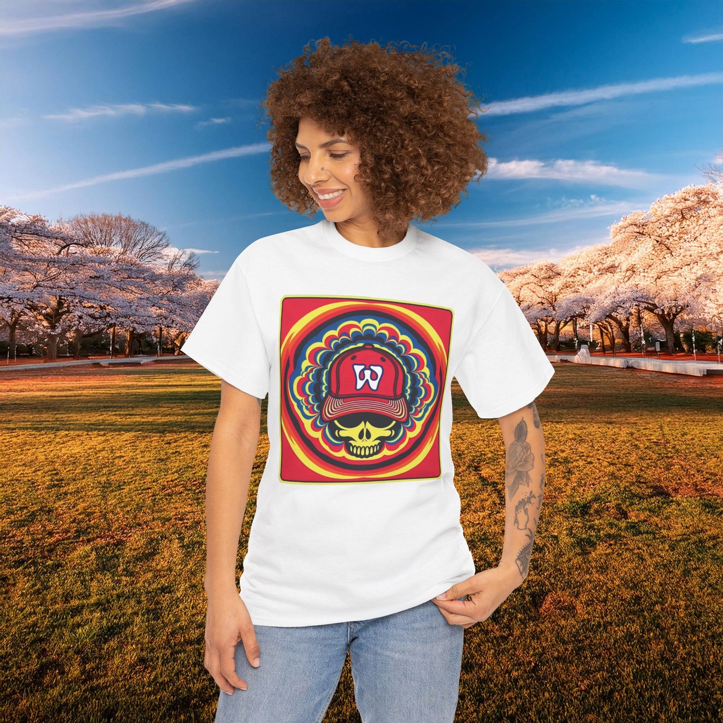 Psychedelic Funky W Skull Tee