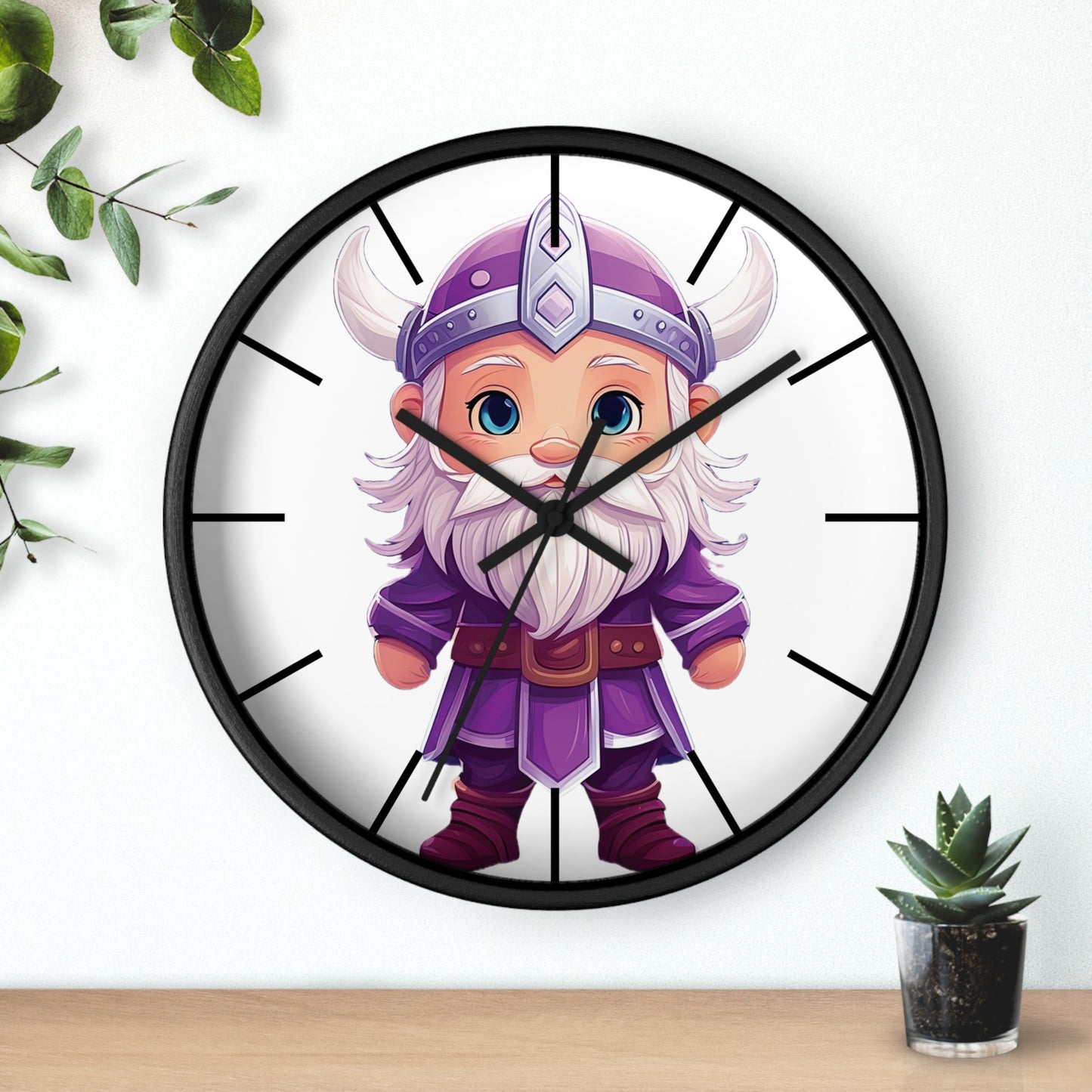Purple Viking Wall Clock