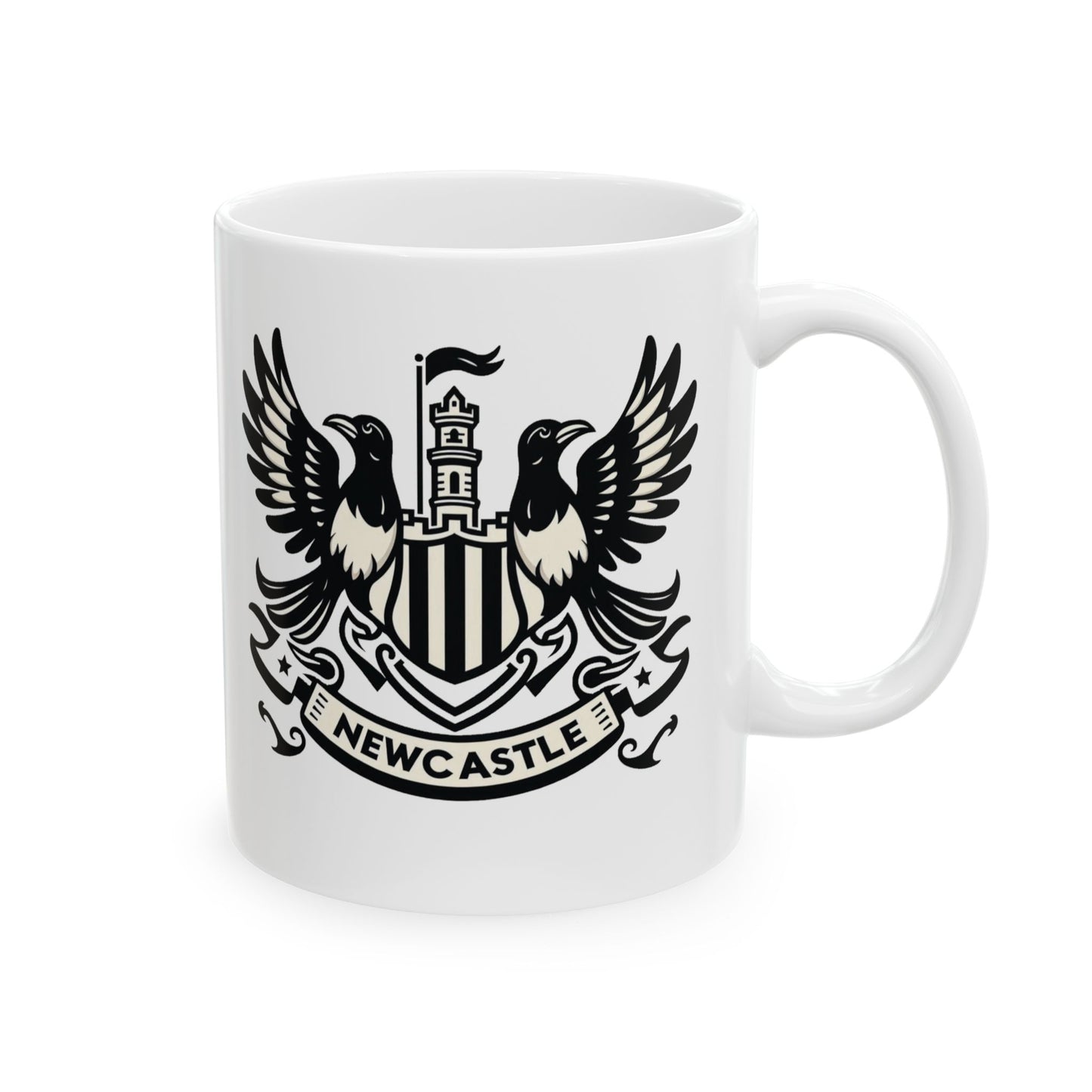 Newcastle United B&W Crest Ceramic Mugs (11oz\15oz)