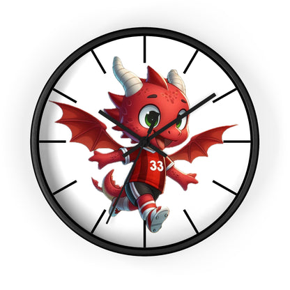 Mini Red Dragon Fan Wall Clock