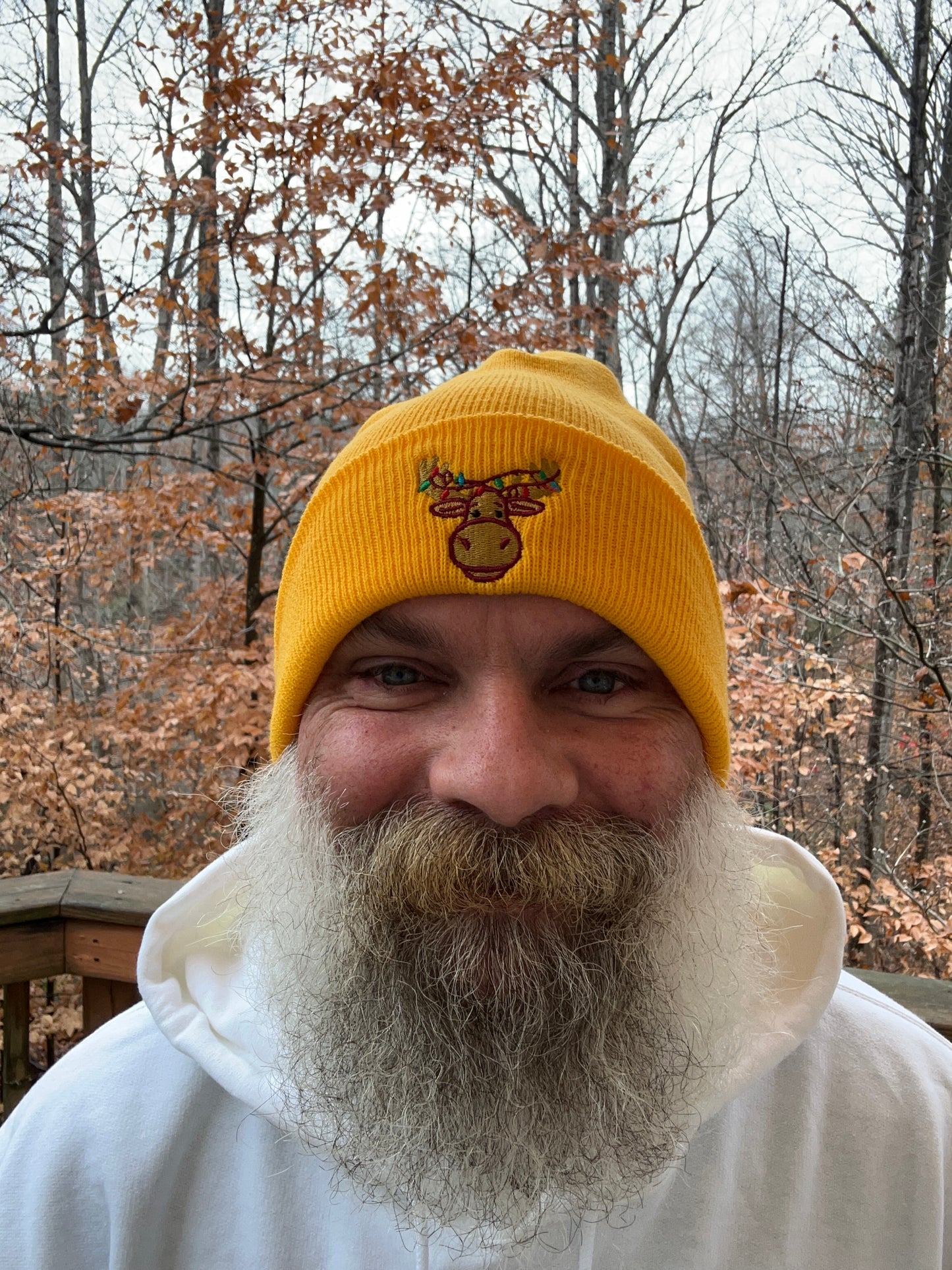 Festive Moose Cuffed Beanie