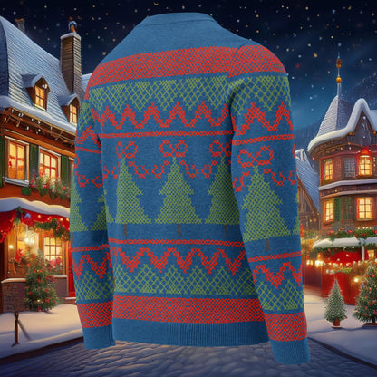 Evergreen Cheer Knitted crew neck sweater