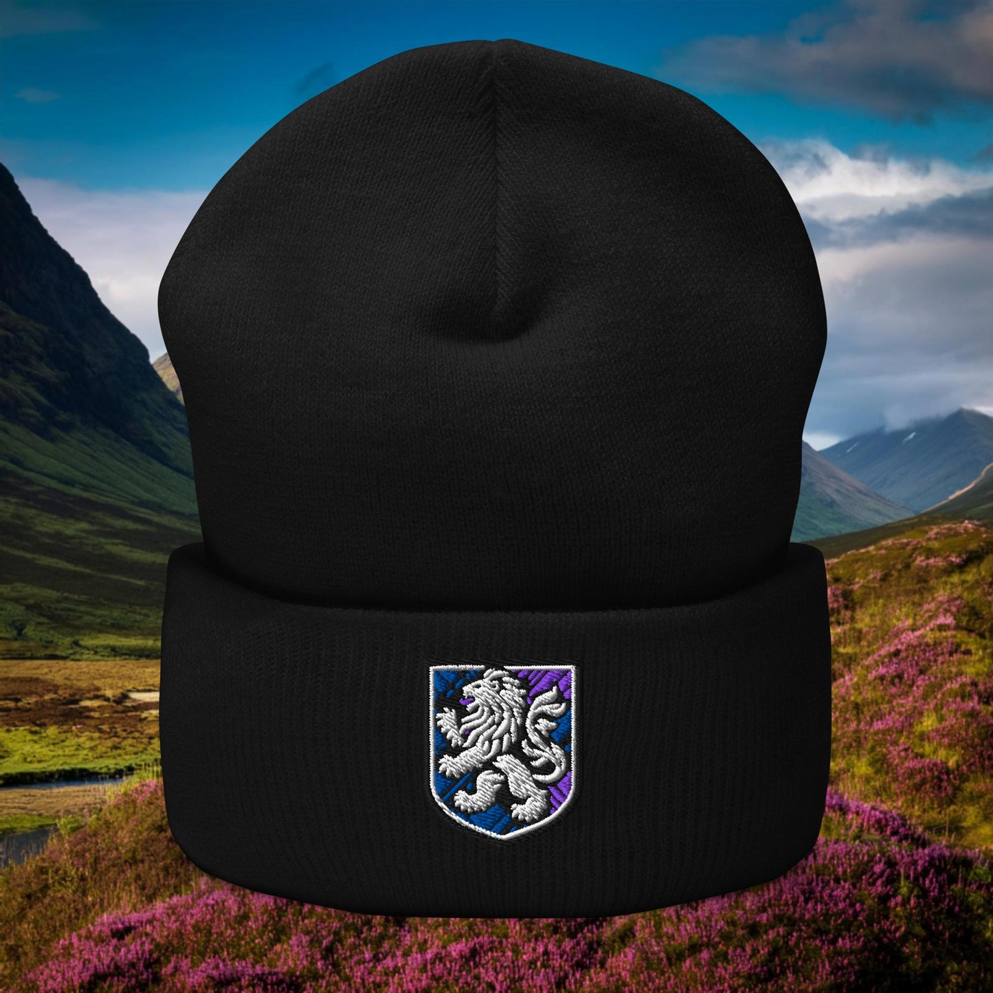 Rampant Lion Crest Cuffed Beanie